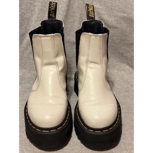 Dr. Martens 2976 Smooth Size 5 White Leather Platform Quad Chelsea Boots - Picture 6 of 14